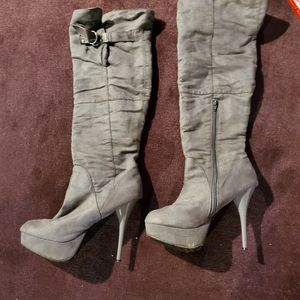 Knee high heel boots